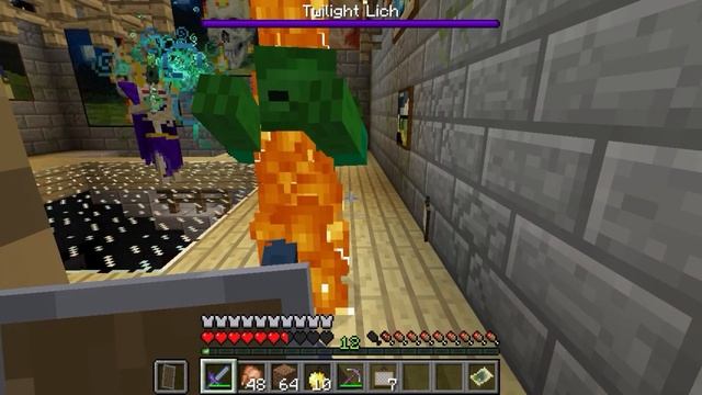 Minecraft: |Twilight Forest| Twilight Lich Boss Battle!