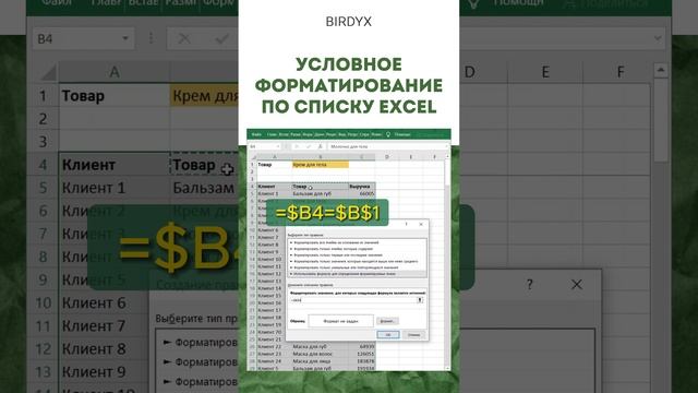Birdyx. Excel и Google таблицы для бизнеса