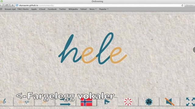 Trening På Høyfrekvente Ord: Http://skarsaune.github.io/commonwords