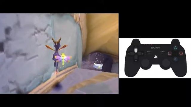 Spyro 2 - Pillarless Gulp Skip Charge Jump With Input Display