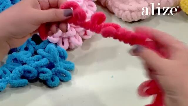 Alize Puffy Ile Hasır Örgü Battaniye - Criss Cross Stitch Blanket