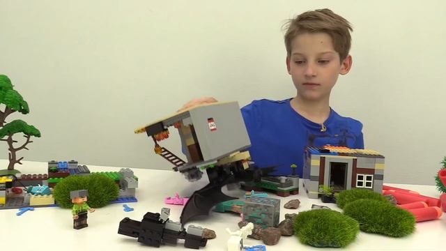 Видео игры Minecraft - Стив и Алекс против мобов Майнкрафт Лего! - Игры битвы онлайн. Видео обзор