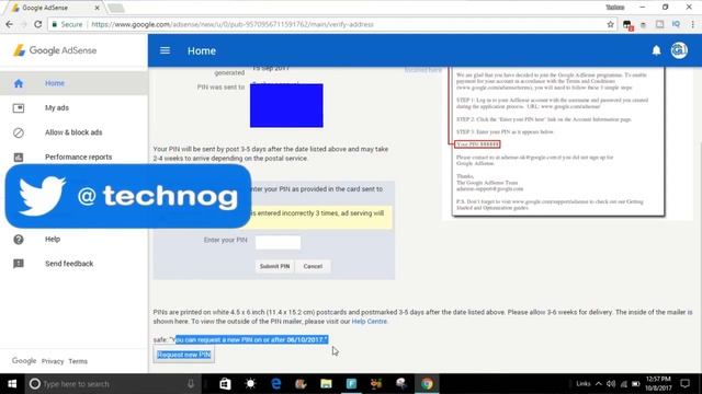 How To Verify Google Adsense Account With Pin Code