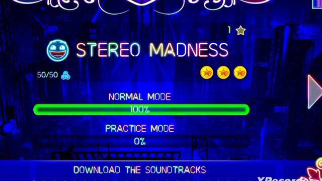 Самый красивый геометри дэш в мире. Прошел первый уровень на 100% Geometry dash