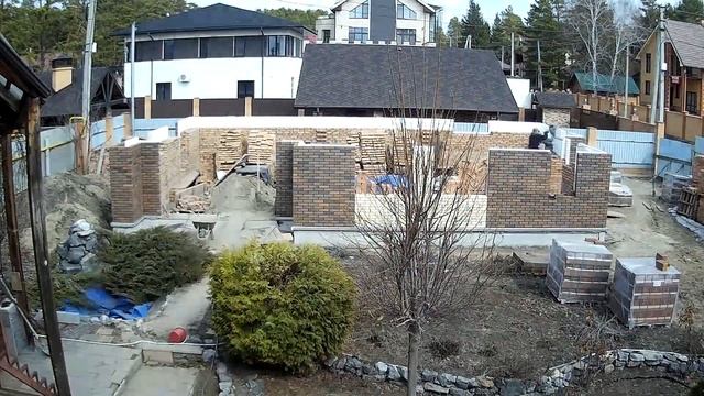 КЛАДКА КИРПИЧА первый этаж за 8 минут Timelapse