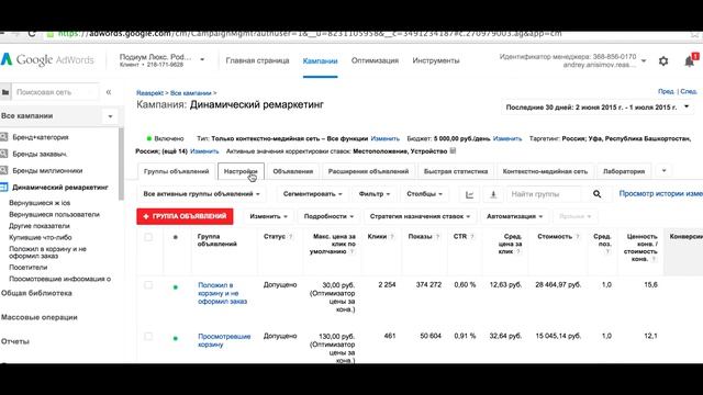 Запуск динамического ремаркетинга через Google Adwords