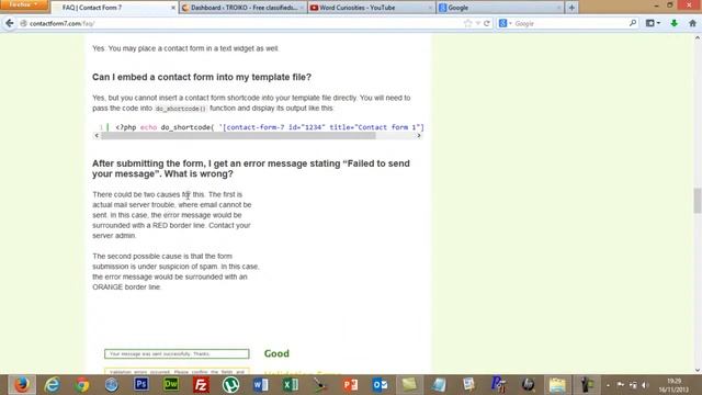 Issue With Contact Form 7 After Updating To Wordpress 3 7 1