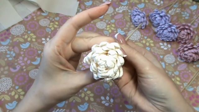 Хризантема из гофрированной бумаги  Цветы своими руками