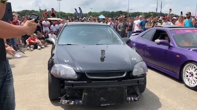 Turbo Single Cam Vs H22 Prelude 2 Step Competition!!