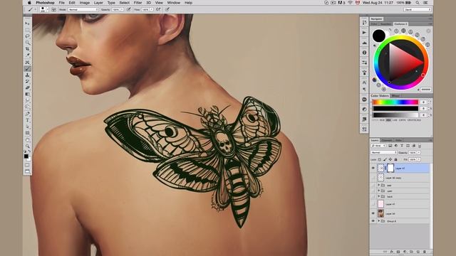 How To Paint Tattoos On Your Digital Painting Portraits