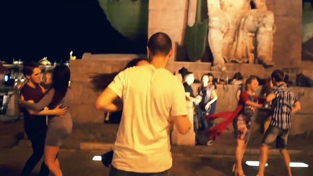 Zouk Open Air. Pavel Dobrovolskiy and Julia Ivanova. Zouk improvisation.