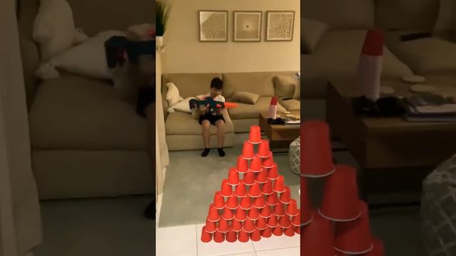 Knocking Down 50 Solo Cups!