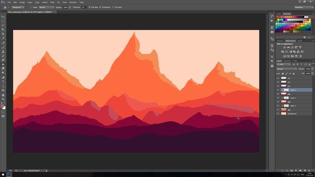Photoshop Tutorial | Fire Watch | How To Make Flat Landscape