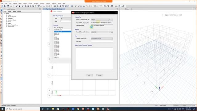 10- Export XML File And Import Frame Section / ETABS V18