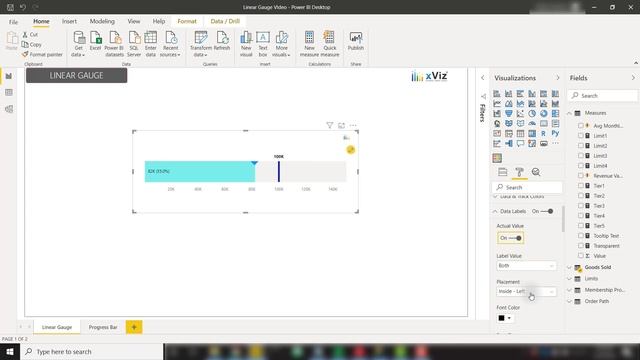 XViz Linear Gauge - Power BI Custom Visual Key Features Overview