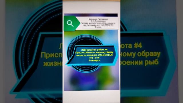 Приспособление к водному образу жизни во внешнем строении рыб #лабораторная #биология #8класс #гдз