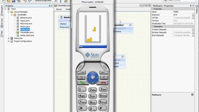 Muestra Del Funcionamiento Del Juego De Tetris Con Java ME