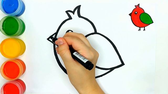 Как нарисовать птичку или птицу  Рисунки и раскраски малышам  Мультик раскраска для детей