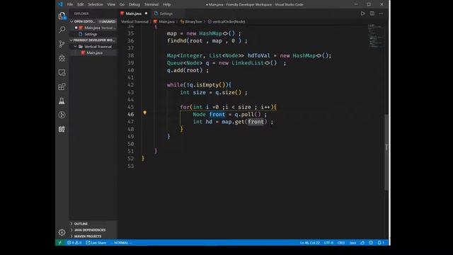 Vertical Traversal Of Binary Tree JAVA Implementation | Trees | Interview Question