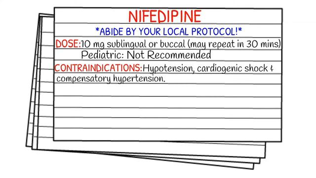 EMT/Paramedic Medication Notecards || Nifedipine