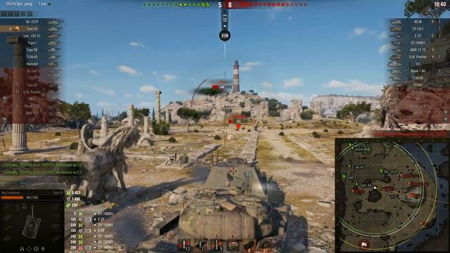 Чудо бой на тайпе 59,12фрагов ,куча медалей и вытащенный бой со дна!