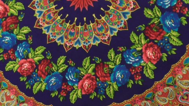 Цветочная карусель???? #павловопосадская#шаль#поаток#цветочная#карусель#обзор#синий