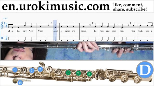 How To Play Flute We Wish You A Merry Christmas Tabs Part#2 Um-b-fn352