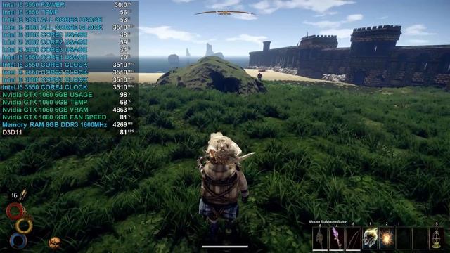 Outward Intel i5 3550 Nvidia GTX1060 6GB MAX Details Benchmark