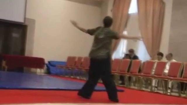 Ученица мастера Му Юйчуна Ольга Лещинская выполняет комплекс движений Тайцзицюань.