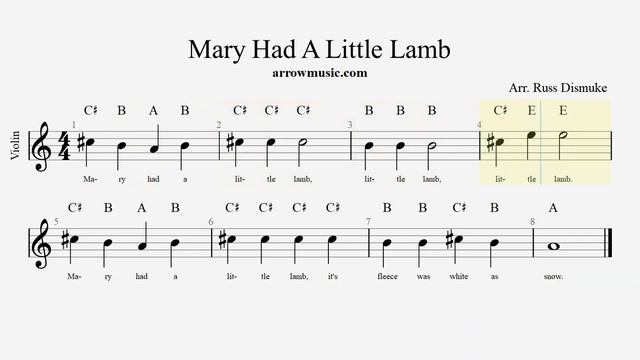 Violin 1A   LNS 005 Mary Had A Little Lamb 1 Slower