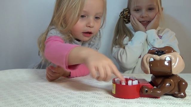 Николь играет в игру  Злая собака охраняет кости !