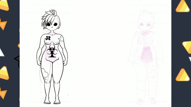 Digital Art: Nude Character (Kaine)  Turnaround