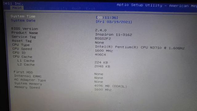 BIOS Time Run Fast - Inspiron 11-3162