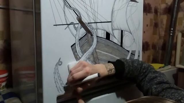 Рисунок на холодильнике