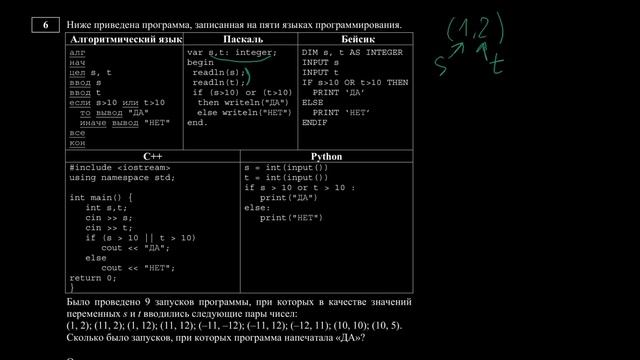 Демоверсия ОГЭ 2020 по информатике. Задание 6