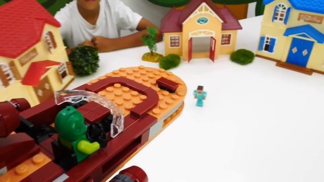 Игры битвы - Стив Майнкрафт Лего VS Эндермен! - Сборник видео для мальчиков. Обзор игры Minecraft