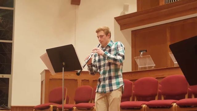 Sean Adams Playing Oboe Sonata 