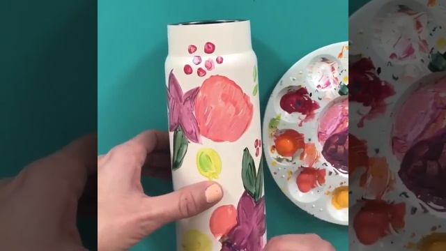 Как разрисовать вазу своими руками ♡ How To Paint On The Vase Handmade