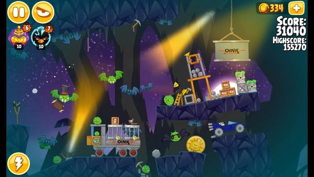 Angry Birds Seasons - Pig Days - Level 4-14 - 166,460 [International Bat Night!]