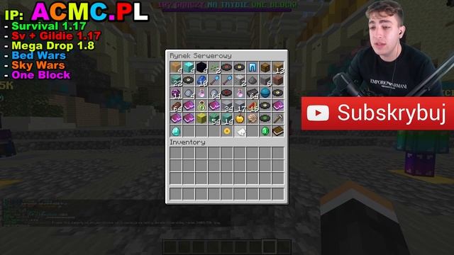 Najlepszy Polski Serwer Minecraft 1.16.5 / 1.17 / 1.17.1 - One Block! Survival Z Działkami!