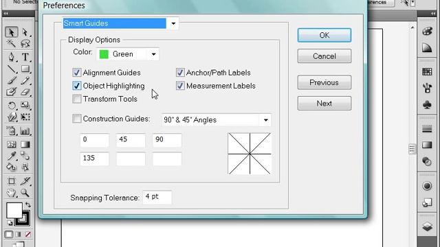 Установки по умолчанию в Adobe Illustrator CS4 (5/39)
