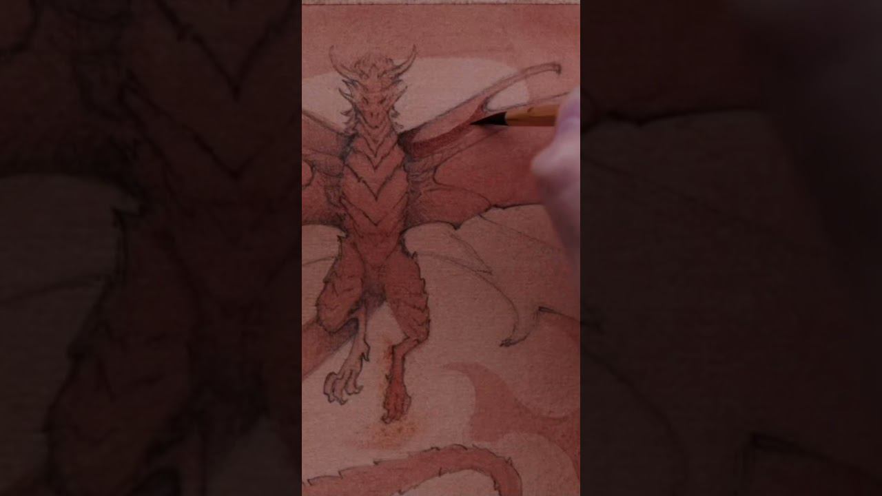 Полное видео уже на канале!#рисунок #рисунокакварелью #дракон #арт #творчество #watercolor #artwork