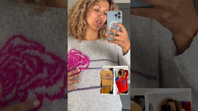 Самый кайфовый джемпер с вышивкой Роза. Ссылка на описание в комментариях #вязание #вязаниеспицами