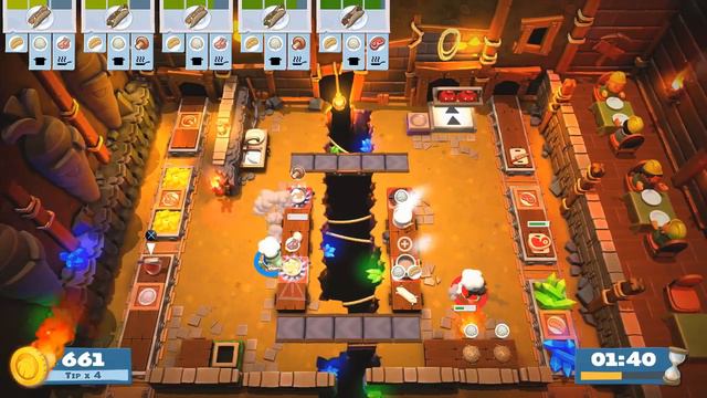Overcooked 2 - Level 4-6 :: 2 Players - Score: 1461