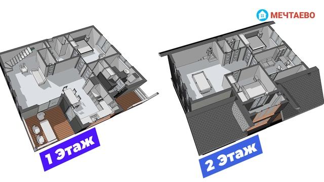 Сдаём каркасный дом через 2 недели. Неровный участок, проект, визуализация, строительство.