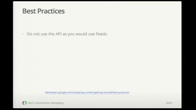 Google I/O 2012 - Making Google Product Search Work For You Using The Content API For Shopping