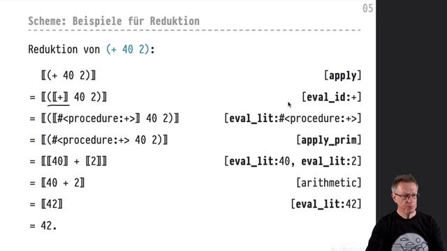 Informatik 1 — Chapter #03 — Video #011 — Reduktionsregeln ⟦⟧, DrRacket: Stepper