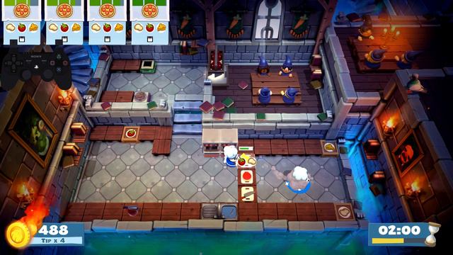 Overcooked 2 Level 3-1 CHALLENGE! 4 Stars, NO Dash, NO Pre-cut! 1 Player - Score: 1000