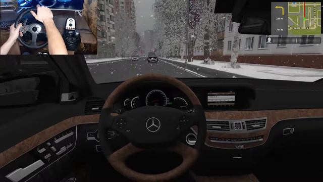 Mercedes-Benz S65 AMG - City Car Driving  |  Logitech G25 Gameplay