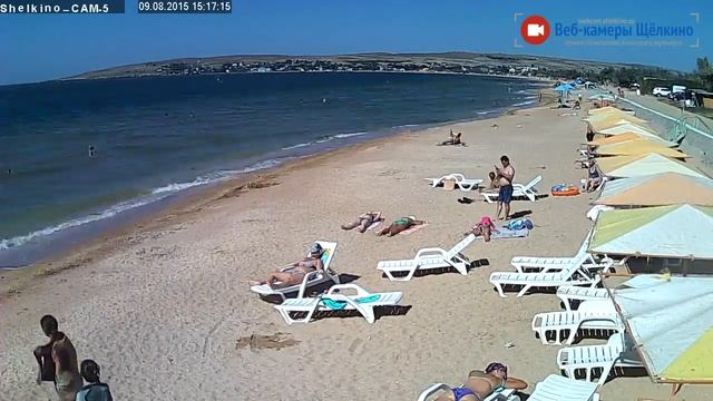 Пляж в Щёлкино, 09.08.2015 - Time-lapse с камеры 5